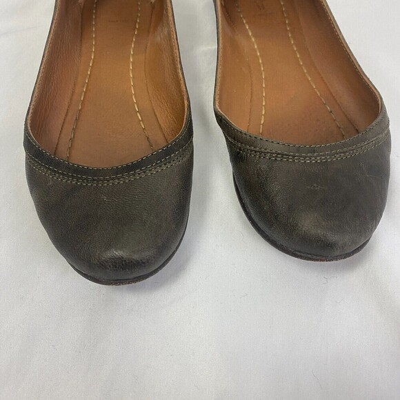 Frye Carson Ballet Flats Leather Slip On Brown Shoes Closed Toe Size 6.5 Ballet - Picture 3 of 9